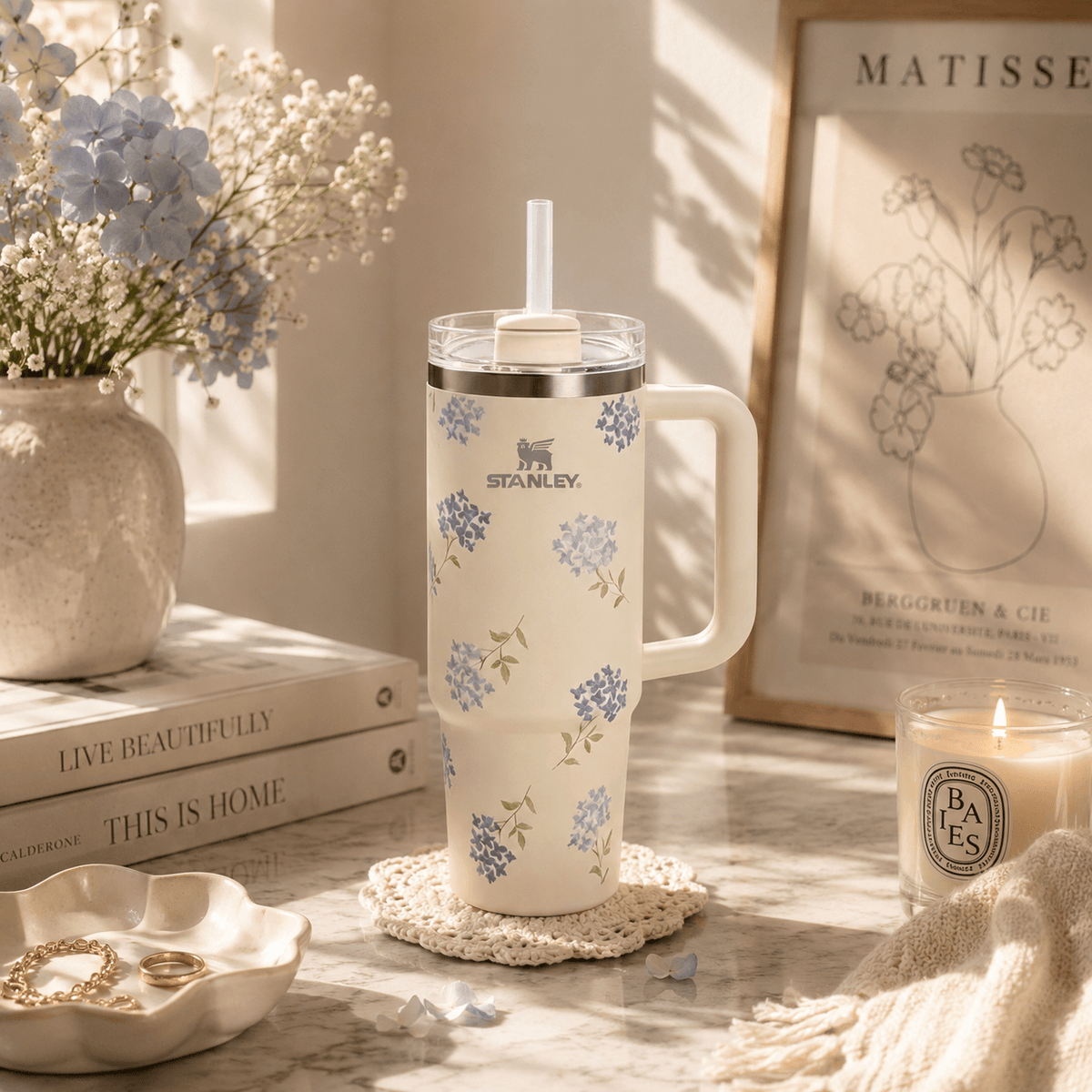 Blue Hydrangea Garden Insulated Tumbler