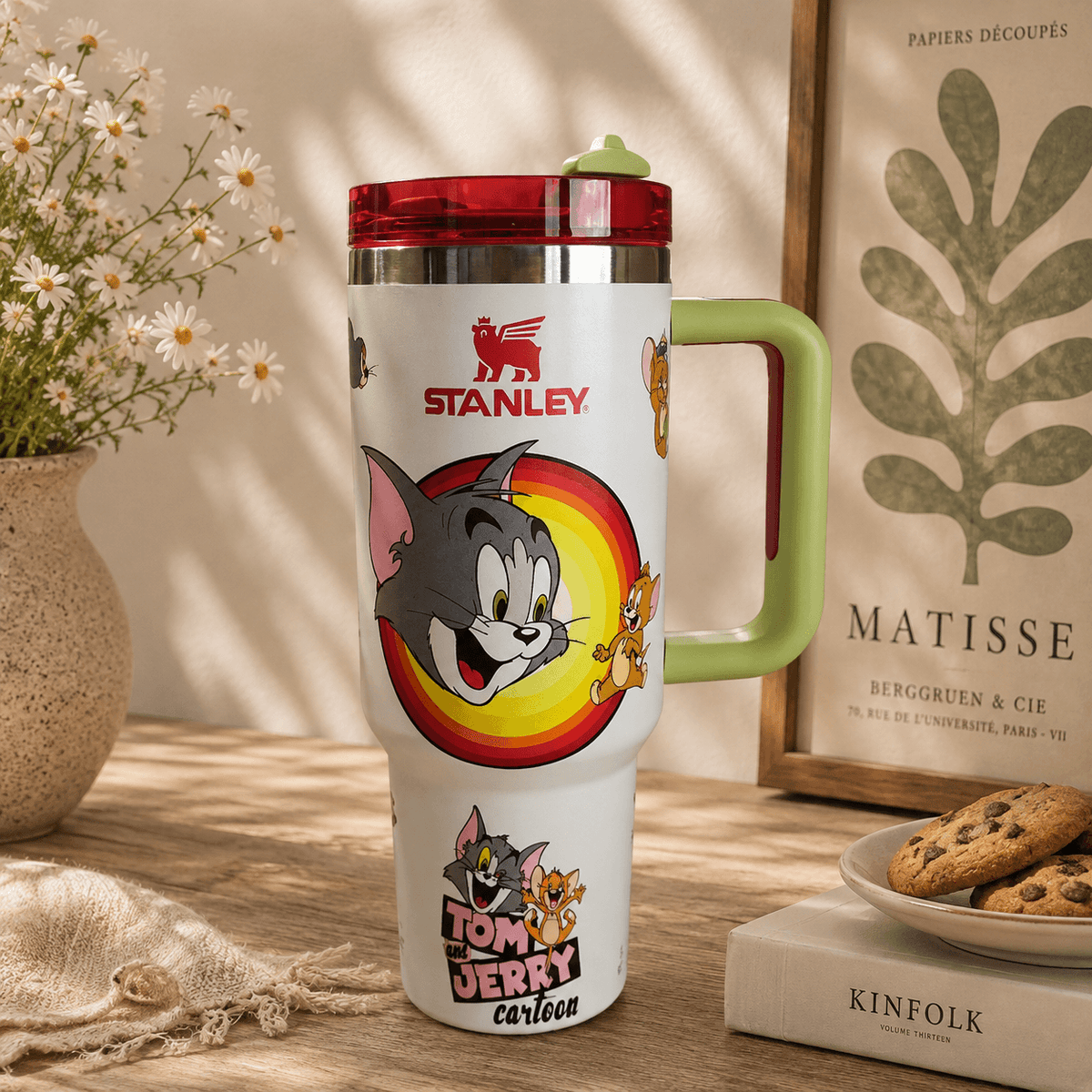 Retro Cat & Mouse Rainbow Tumbler