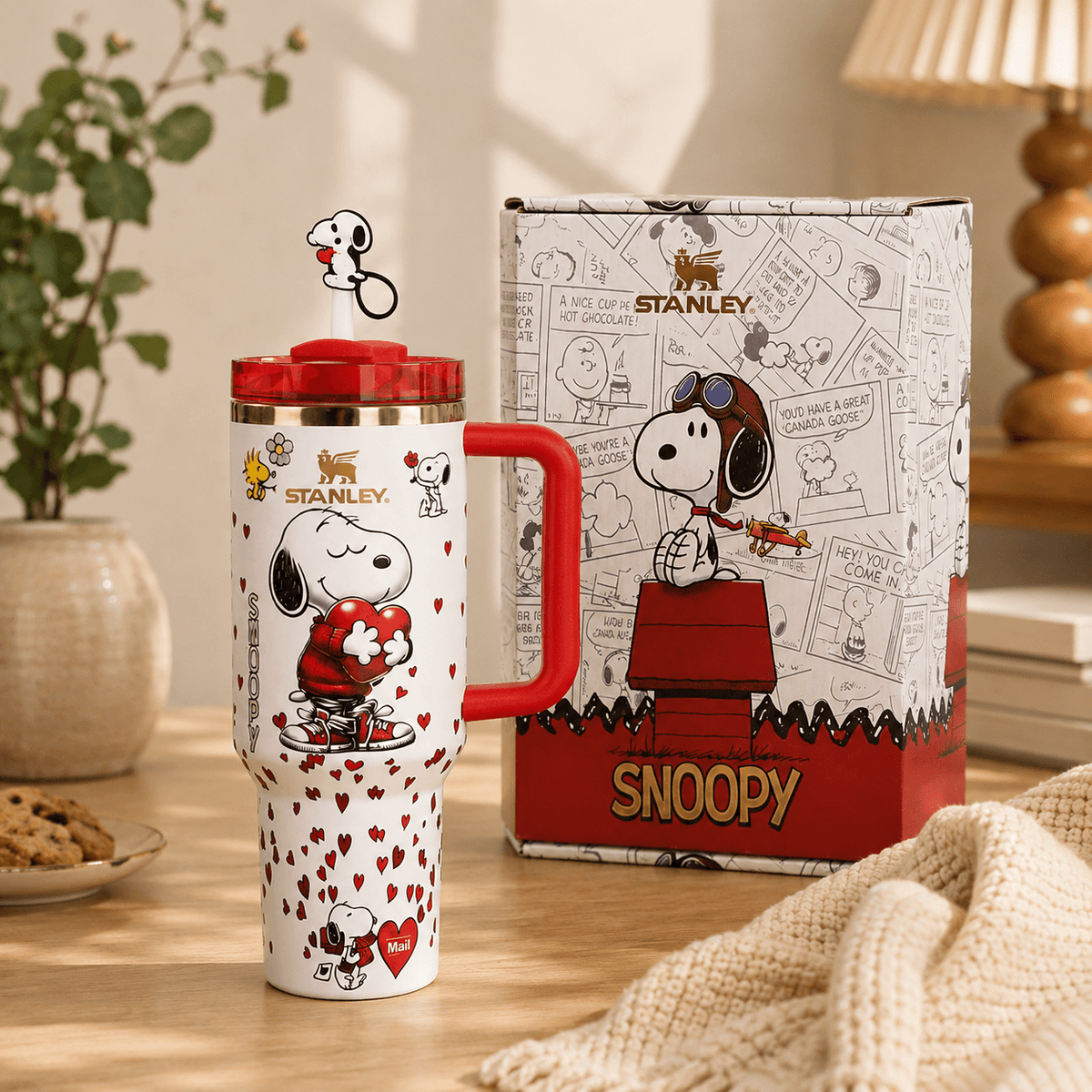 Stanley Snoopy Love Hearts Tumbler